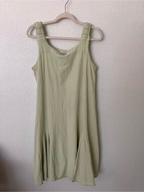 Oh My Gauze! Avocado Green Sleeveless Midi Dress